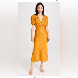 SALONI Mustard Midi Dress Sz XS